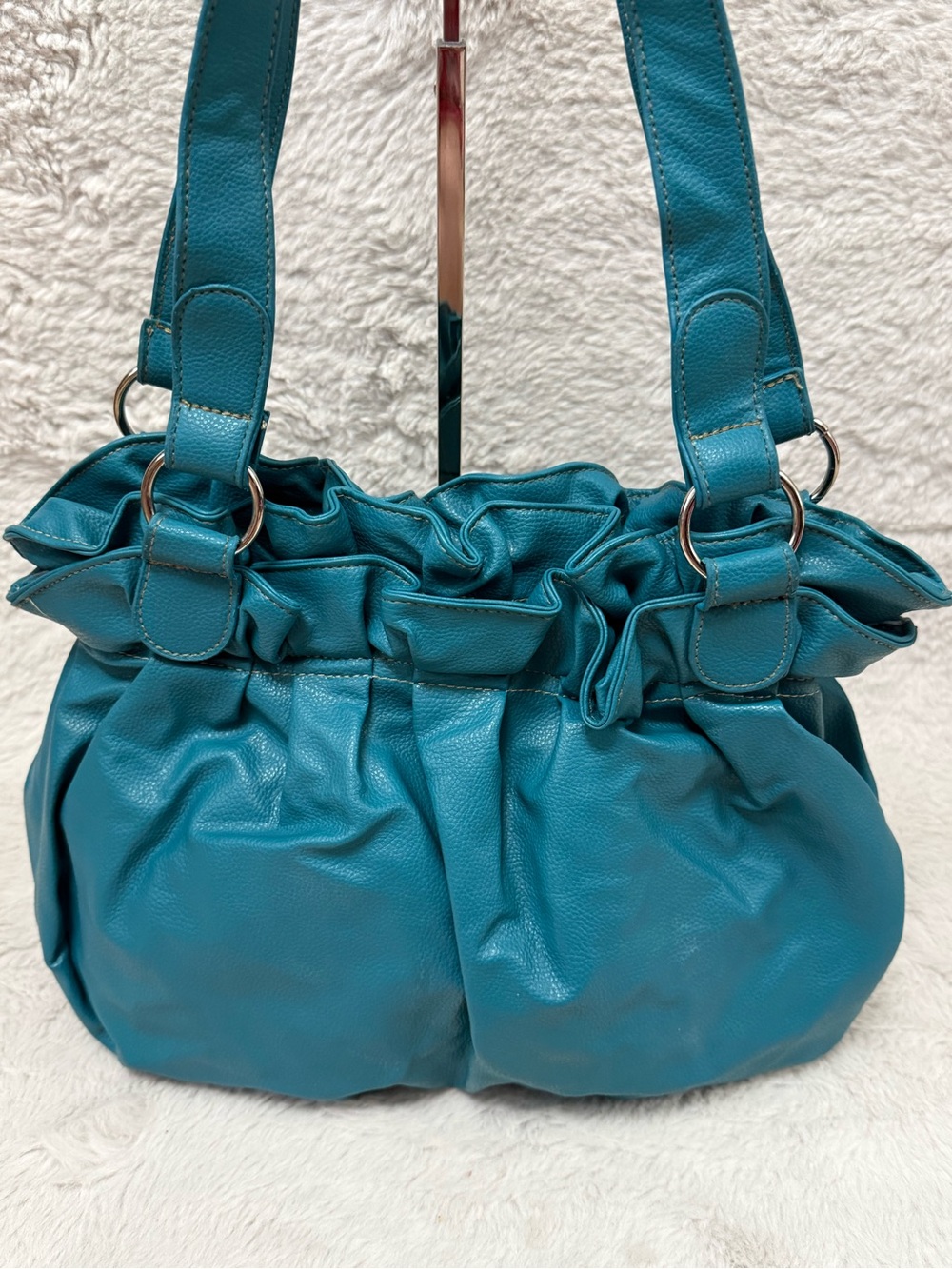 Selena Gomez Teal Ruffled-Top Shoulder Bag- Dream Out Loud Collection - Picture 7 of 14